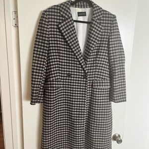 Something Navy checkered trench coat